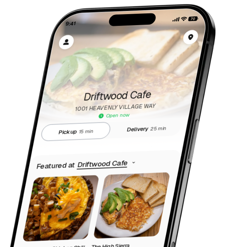 Driftwood Cafe app preview