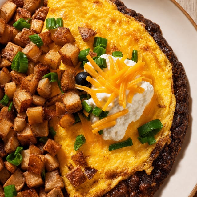 Black Bean Chicken Chili Omelette.
